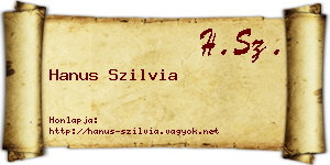 Hanus Szilvia névjegykártya